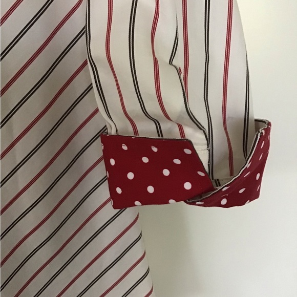 JONES NEW YORK SIGNATURE Red and Black shirt. 100% cotton. Size Small. - Picture 3 of 4